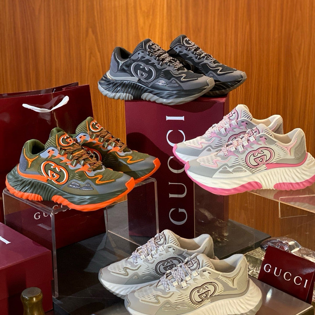 Gucci Shoes- Gucci Ripple Sneakers Premium Designer Casual Shoes