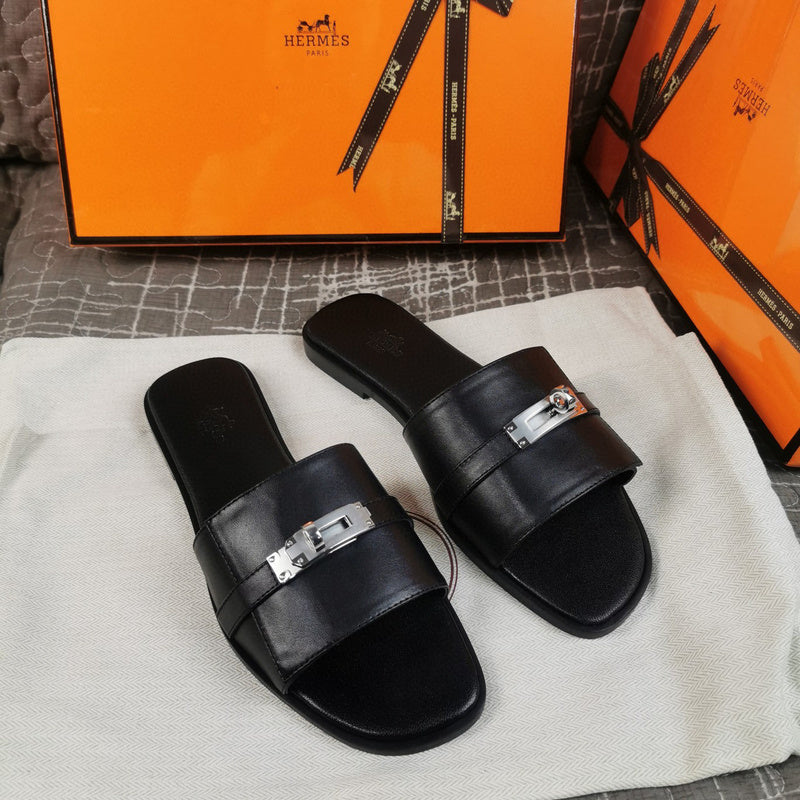 Hermes sandals Style 154 - front view, refined designer finish