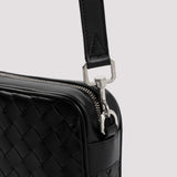 Close-up of Bottega Veneta shoulder bags hardware and fine stitching
