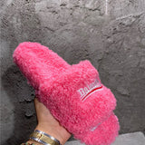 Balenciaga Beige Slide Sandals - Heel Detail View