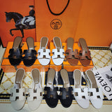 Hermès White Crisscross Strap Sandals - Back View