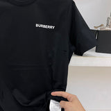 Close-up of Burberry t-shirt craftsmanship