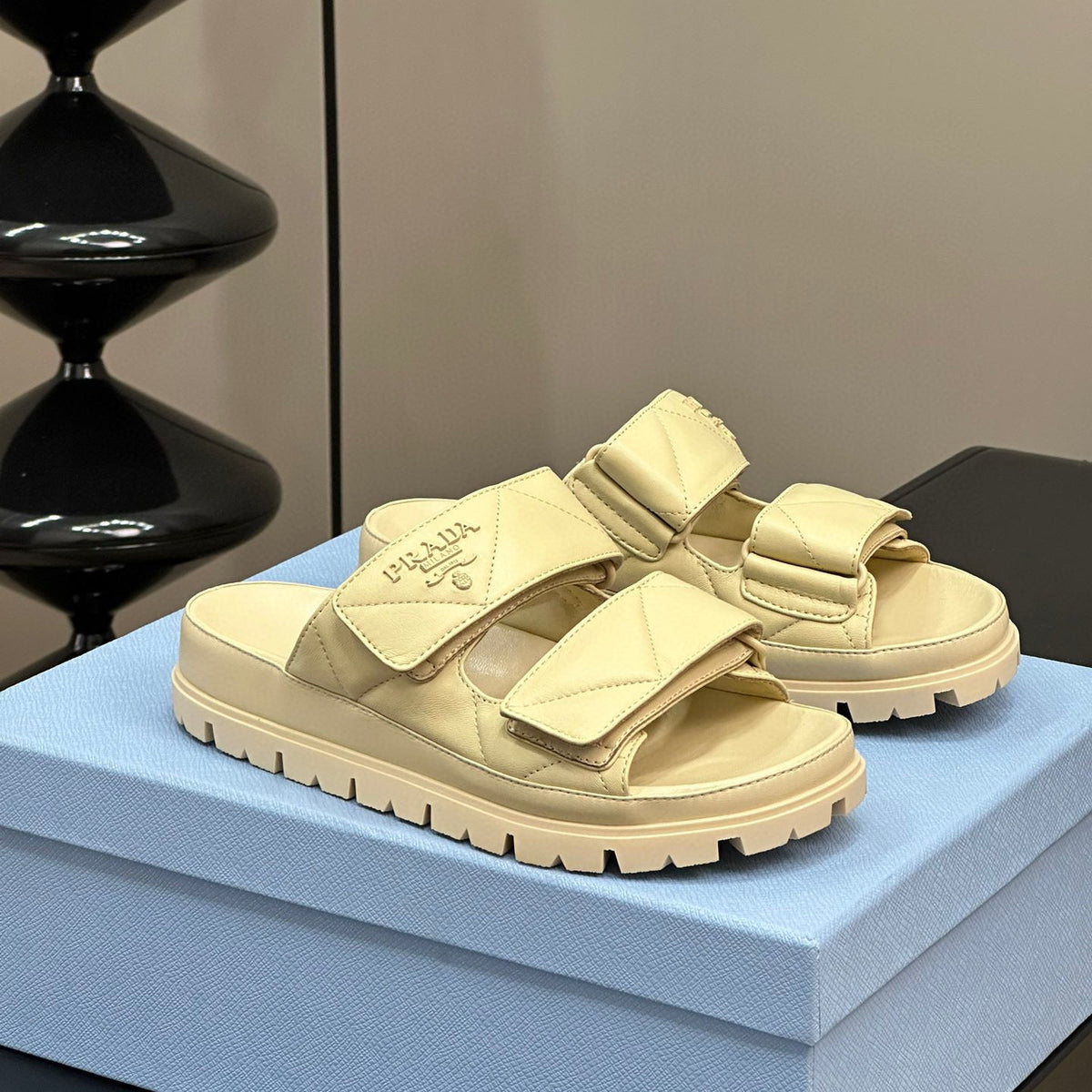 Shoes- Pd Nappa Leather Slides Premium Designer Casual Shoes