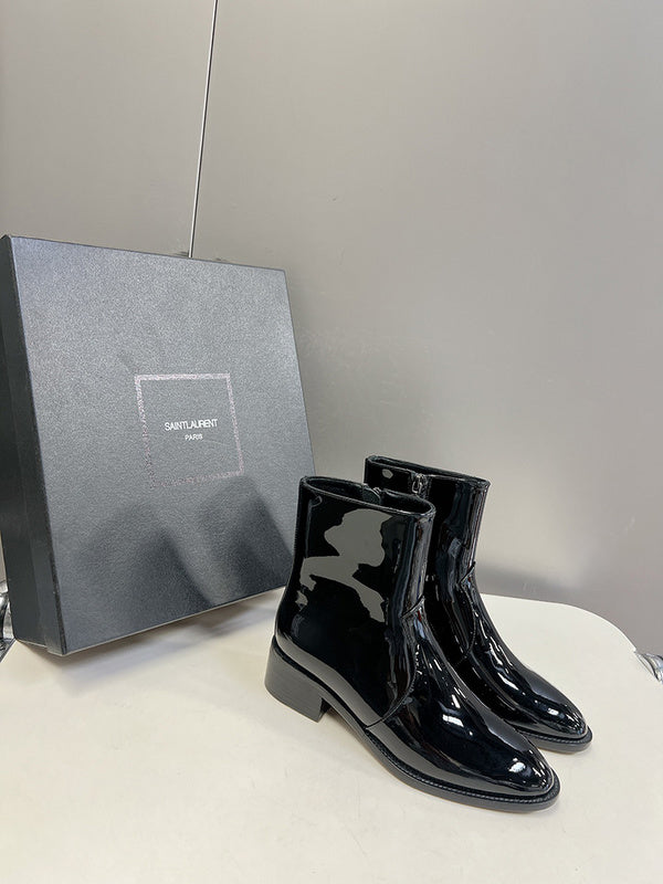 Close-up of Saint Laurent shoes craftsmanship