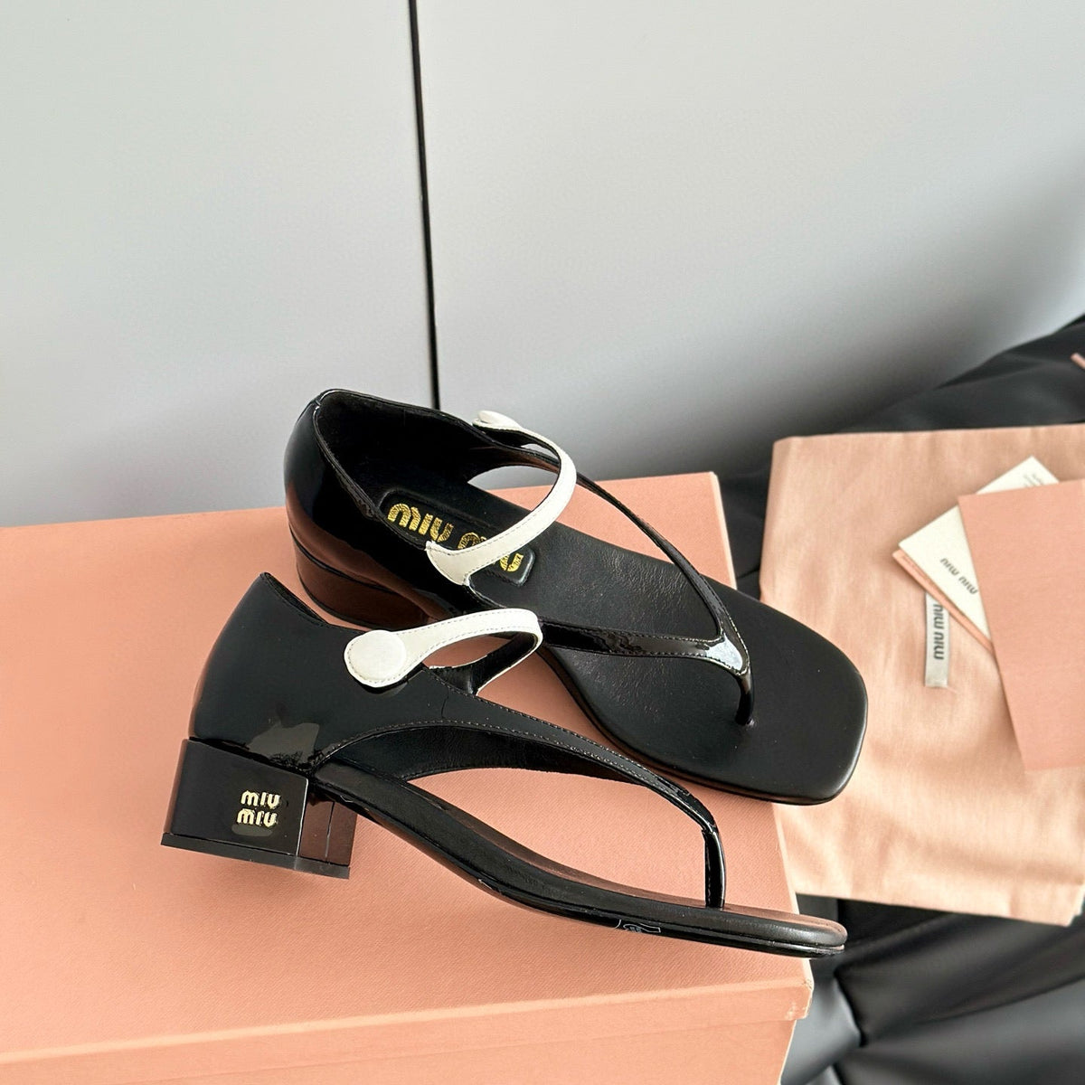 Shoes- Miu M Thong Sandals Comfortable Everyday Designer Shoes