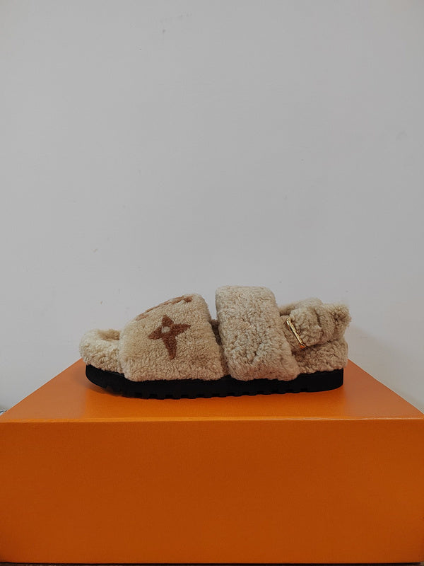 Louis Vuitton Nude Loafer Flats - Close-Up Texture View