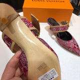 Louis Vuitton Black Bow-Detail Flats - Side Profile View