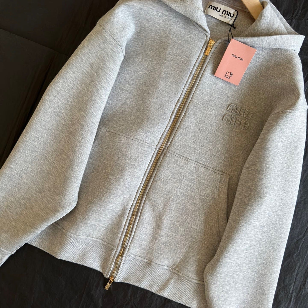 Hoodies- Miu M Zip Hoodie Comfortable Luxury Streetwear Hoodie