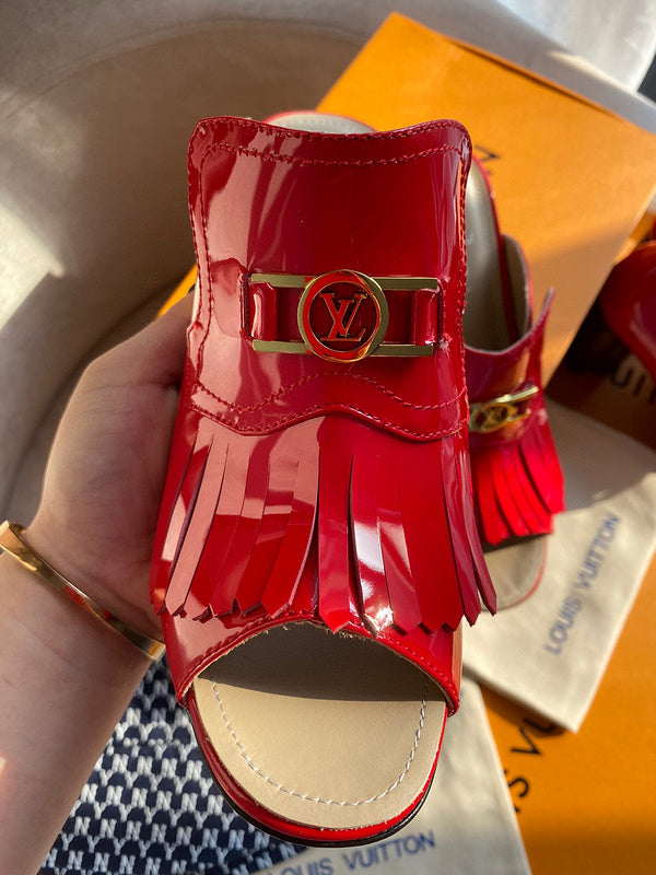 Close-up of Louis Vuitton shoes craftsmanship