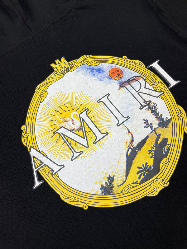 Close-up of Amiri hoodie craftsmanship