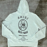 Close-up of Amiri hoodie craftsmanship