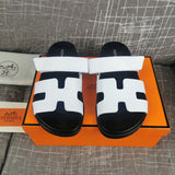 Hermès Black Slide Sandals - Detail Shot of Craftsmanship