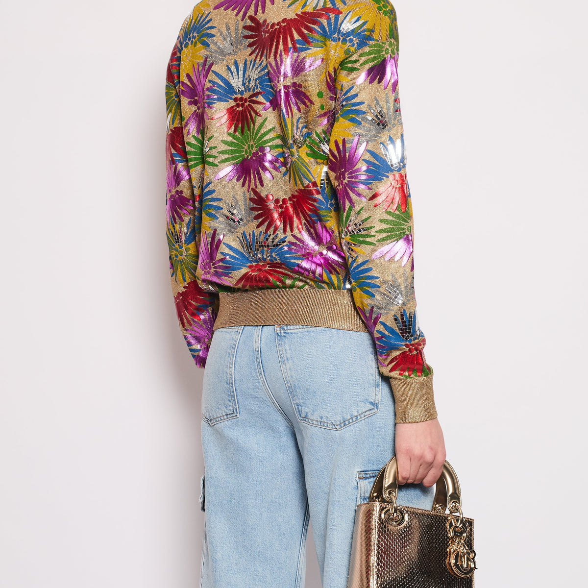 Chanel Sweaters? Chanel Coco Cuba Multicolour and Metallic Gold Jumper with Mosaic Details Size FR 36 (UK 8) Premium Casual Designer Knitwear