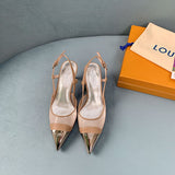 Louis Vuitton Nude Loafer Flats - Front View