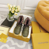 Close-up of Louis Vuitton shoes craftsmanship