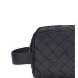 Close-up of Bottega Veneta weekend/travel bags hardware and fine stitching