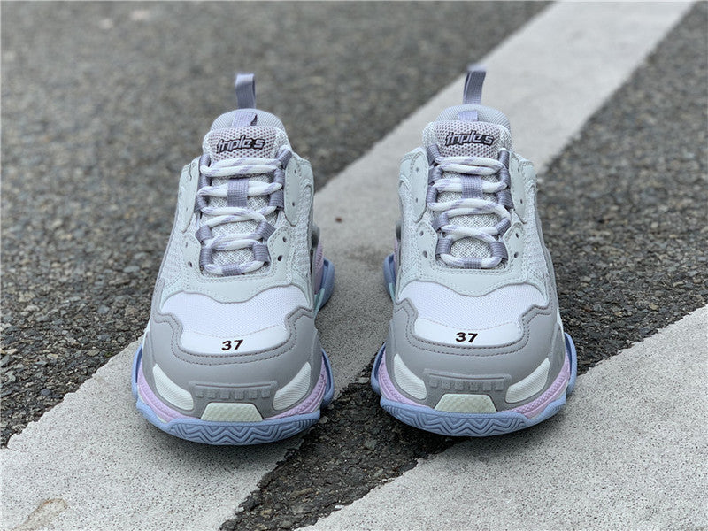 Balenciaga Grey Chunky Platform Sneakers - Angled View