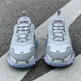 Balenciaga Grey Chunky Platform Sneakers - Angled View