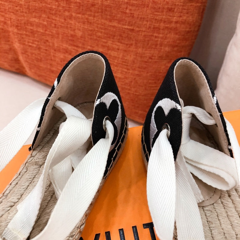 Louis Vuitton Beige Pointed-Toe Flats - Back View
