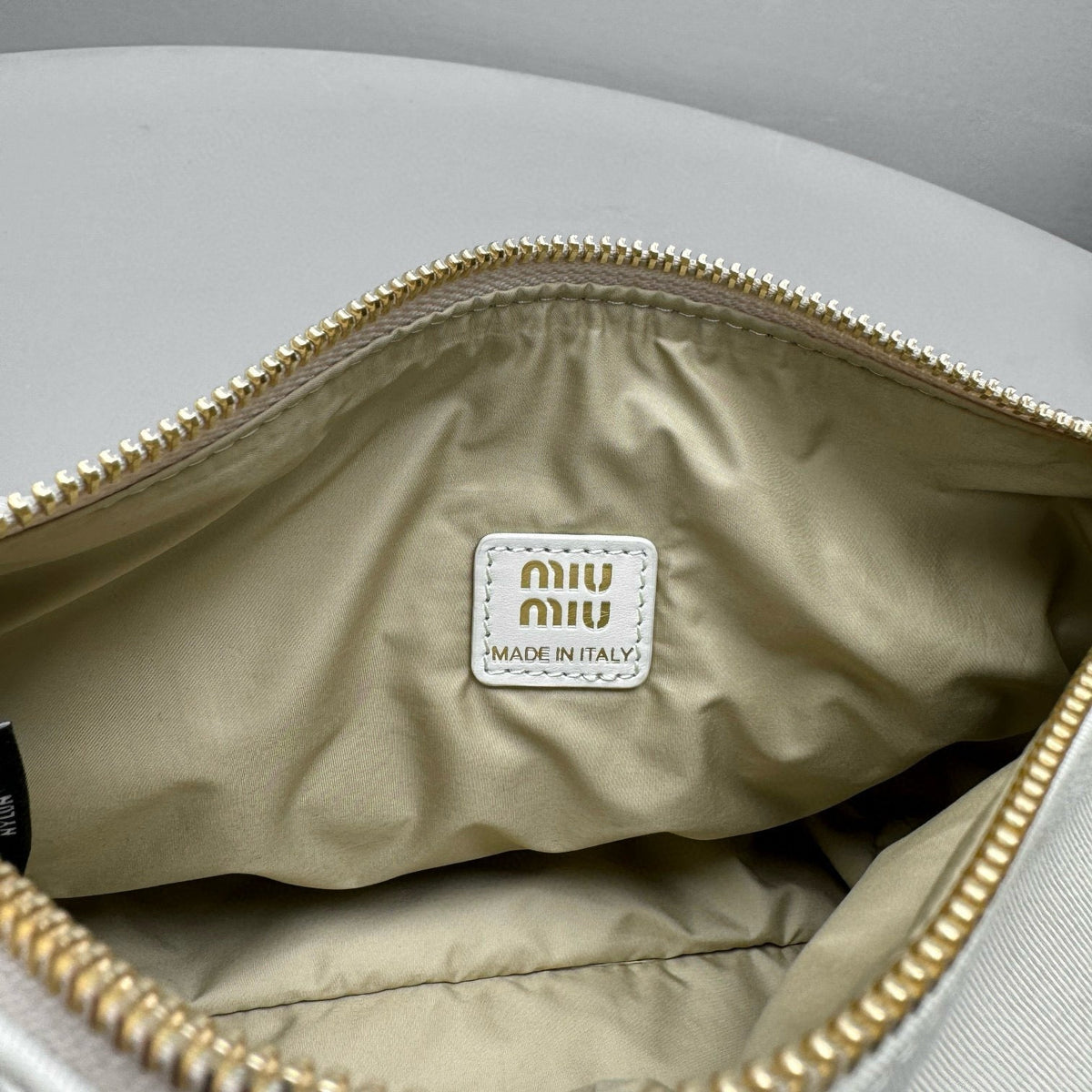 Bags- Miu M Gabardine Pouch Luxury Designer Leather Handbag