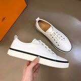 Hermès Tan Chunky Platform Sneakers - Front View
