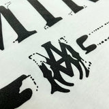 Close-up of Amiri t-shirt craftsmanship