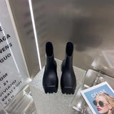Balenciaga Beige Chunky Platform Sneakers - Heel Detail View