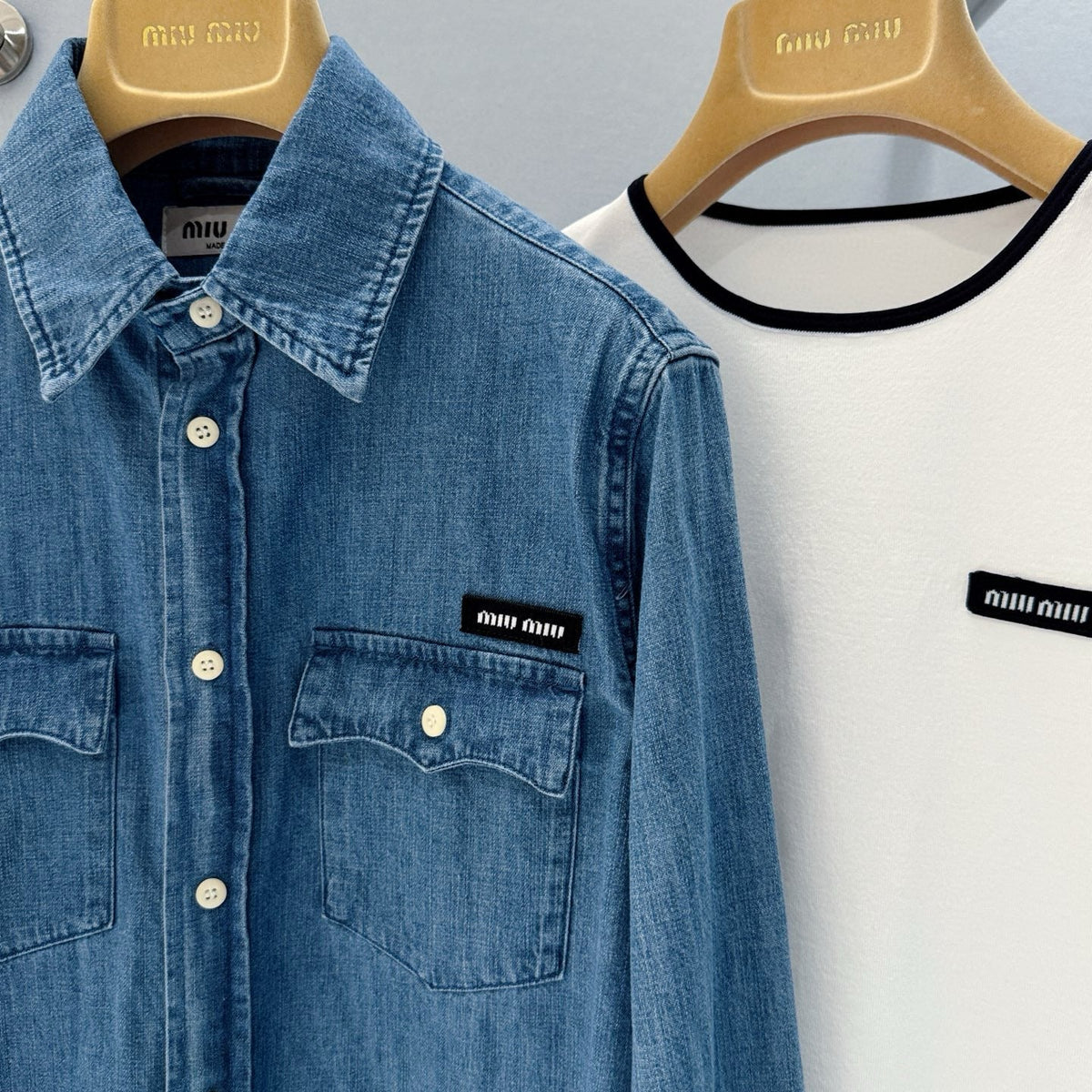 Tops- Miu M Denim Shirt Premium Designer Casual Top