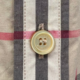 Close-up of Burberry designer clothing craftsmanship