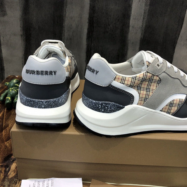 Burberry Black High-Top Sneakers - Angled View