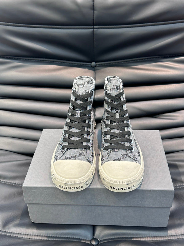 Balenciaga White Ankle Boots - Side Profile View