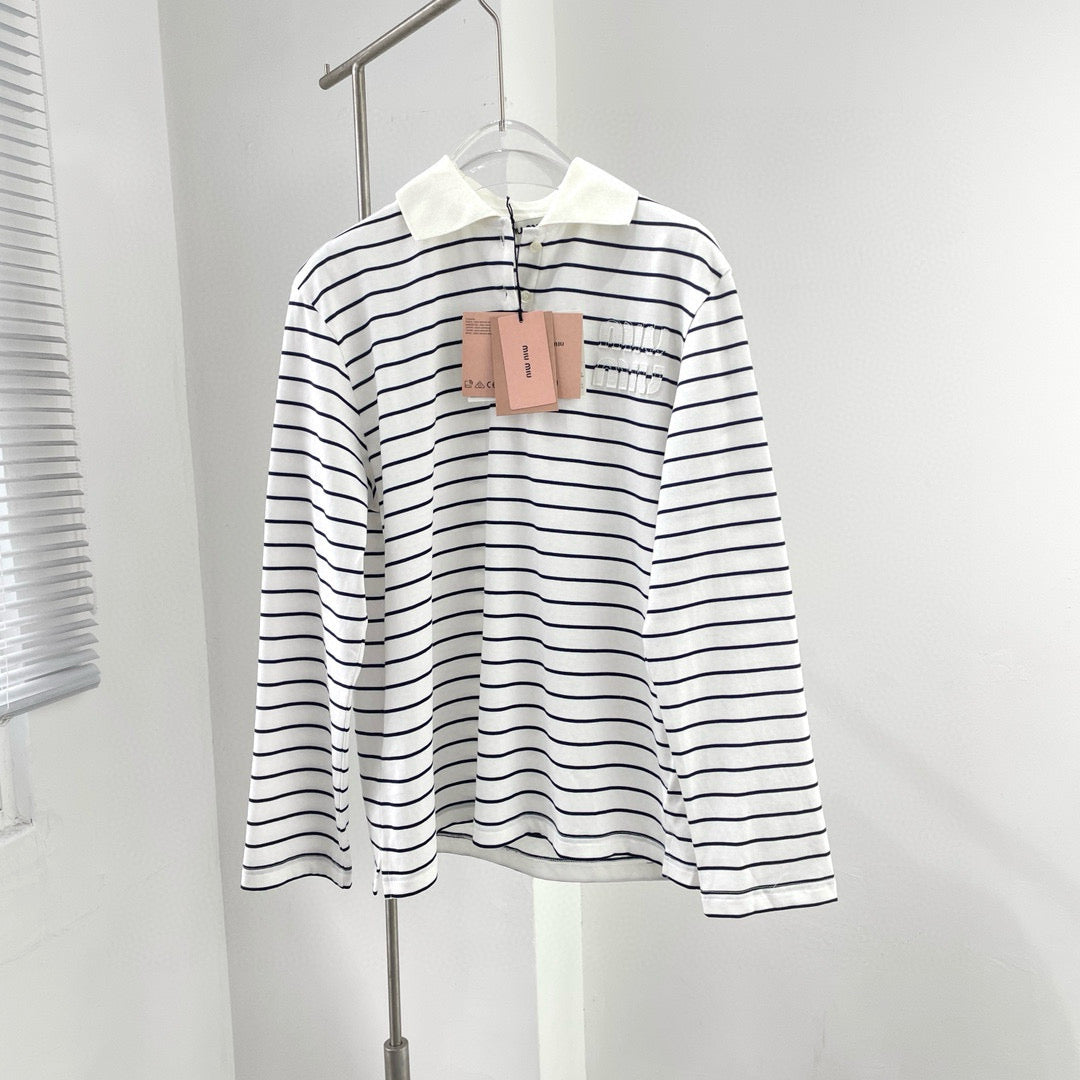 Tops- Miu M Shirt Elegant Everyday Designer Top
