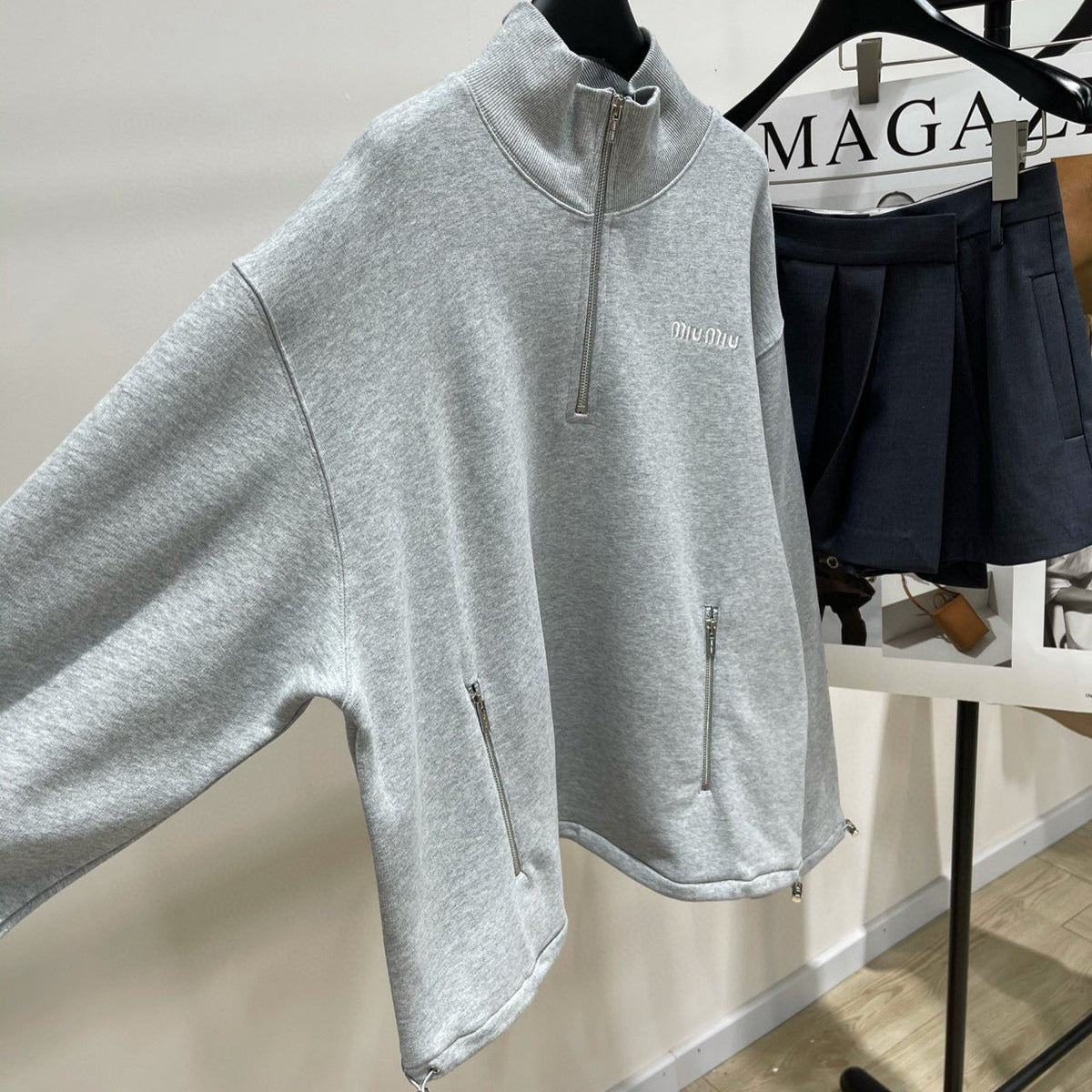 Hoodies- Miu M Zip Sweatshirt Premium Designer Casual Hoodie