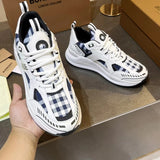 Burberry White Low-Top Sneakers - Close-Up Texture View