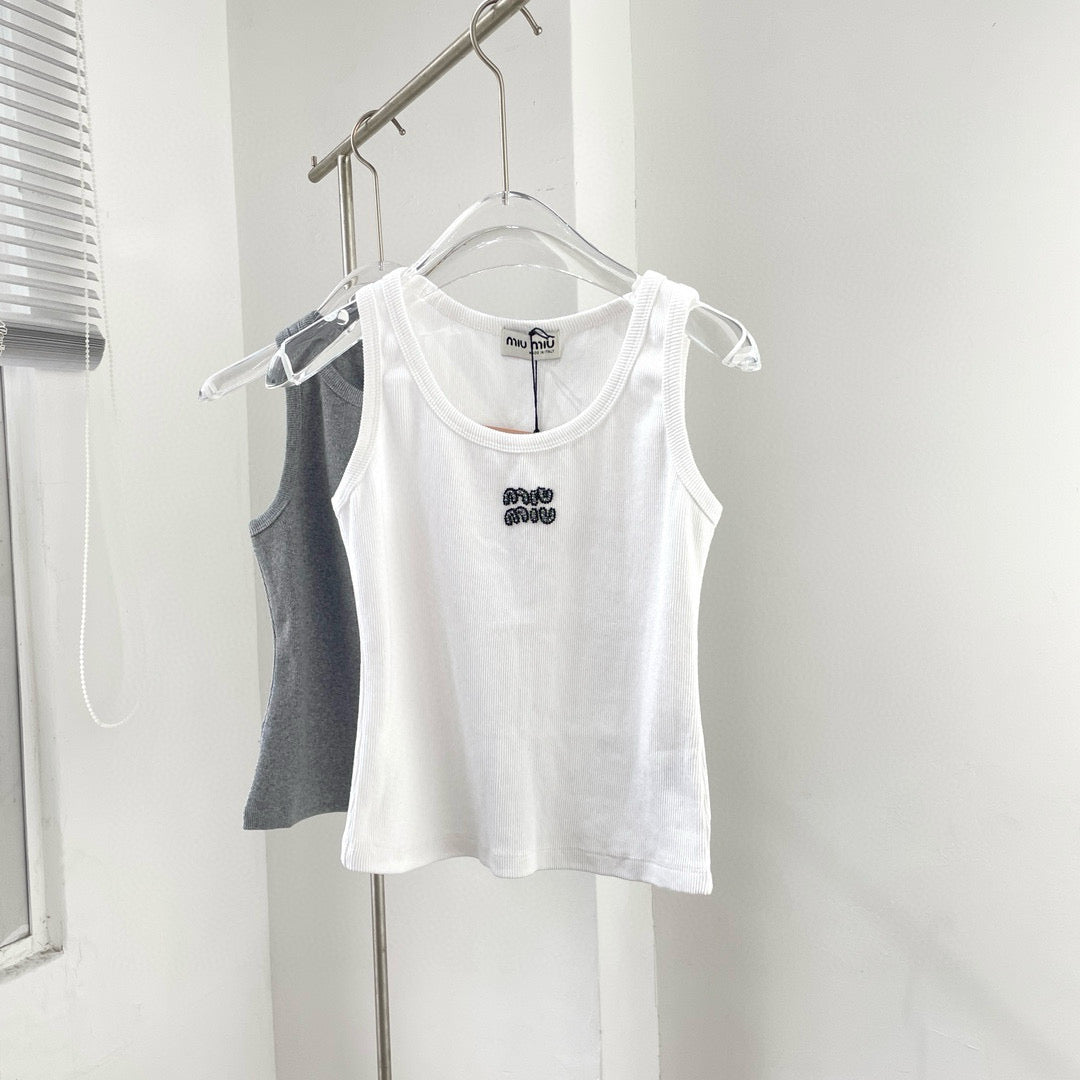Tops- Miu M Tank Top Premium Designer Casual Top