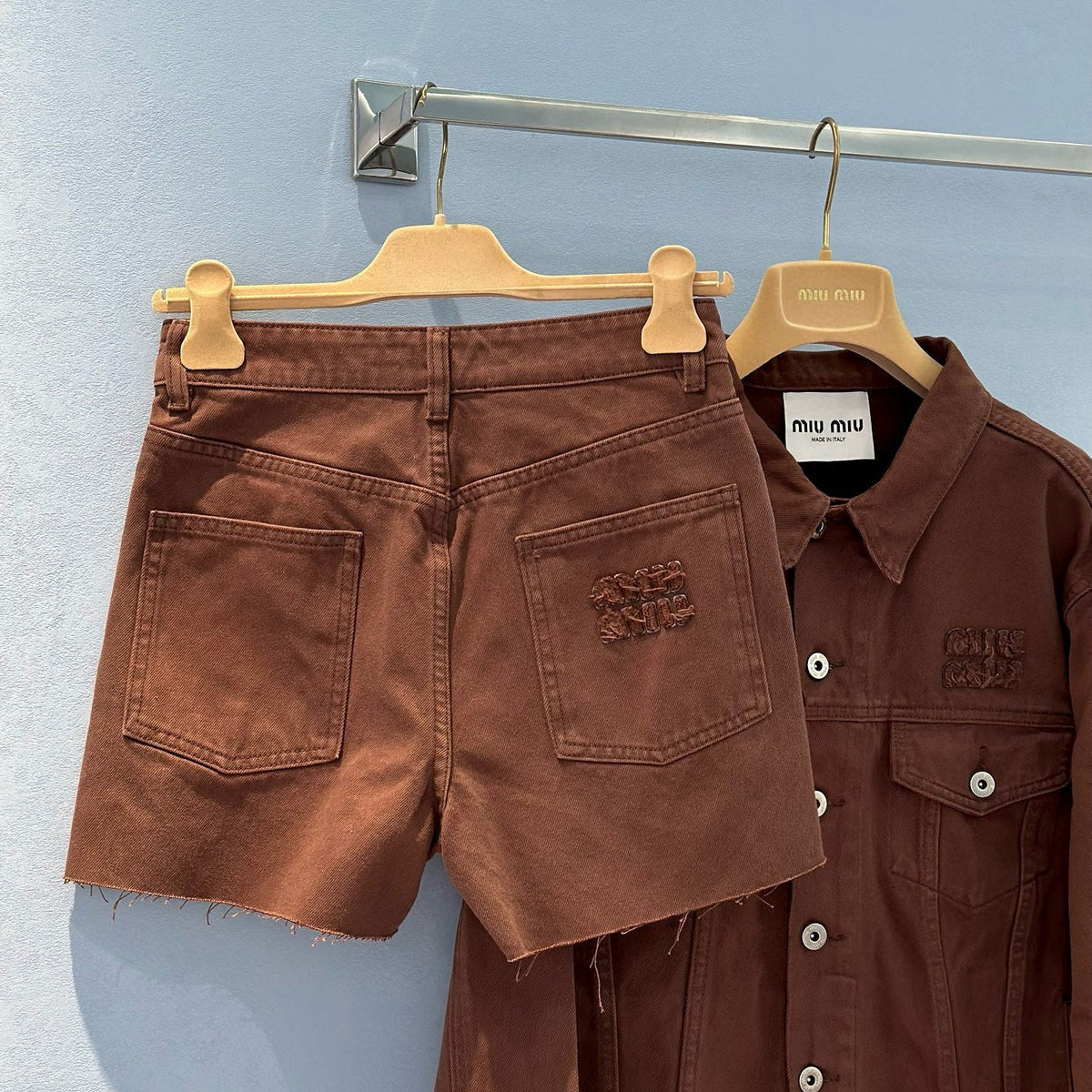 Jeans- Miu M Denim Shorts Premium Designer Denim Jeans