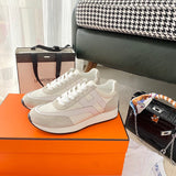 Hermès White Chunky Platform Sneakers - Detail Shot of Craftsmanship