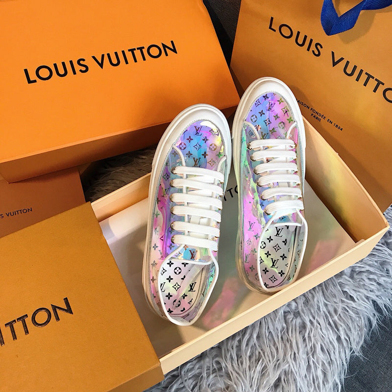Close-up of Louis Vuitton shoes craftsmanship