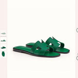 Hermès Black Block Heel Sandals - Full Silhouette View