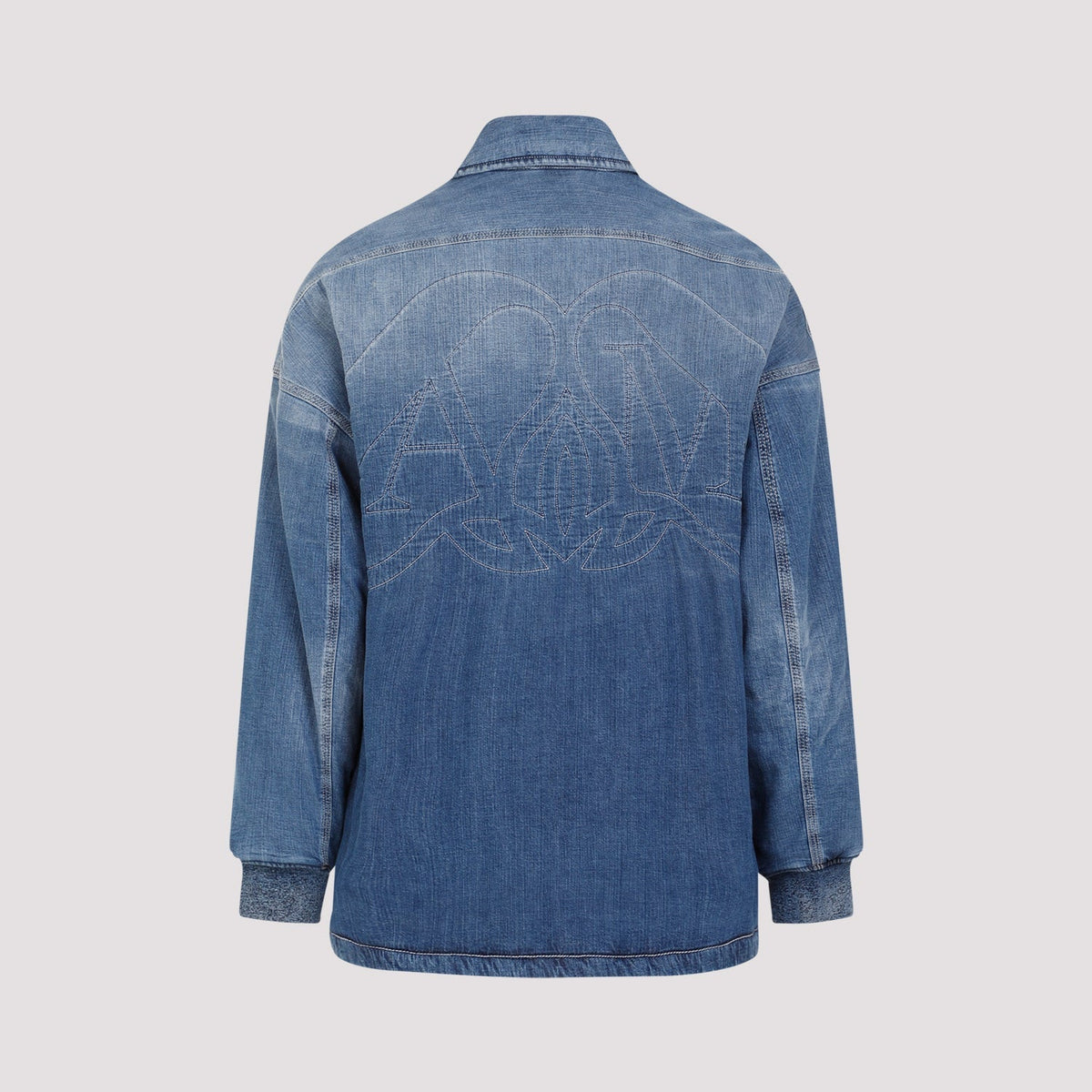 Alexander McQueen Tops? Alexander Mcqueen Quilted Denim Shirt Men Premium Designer Casual Top