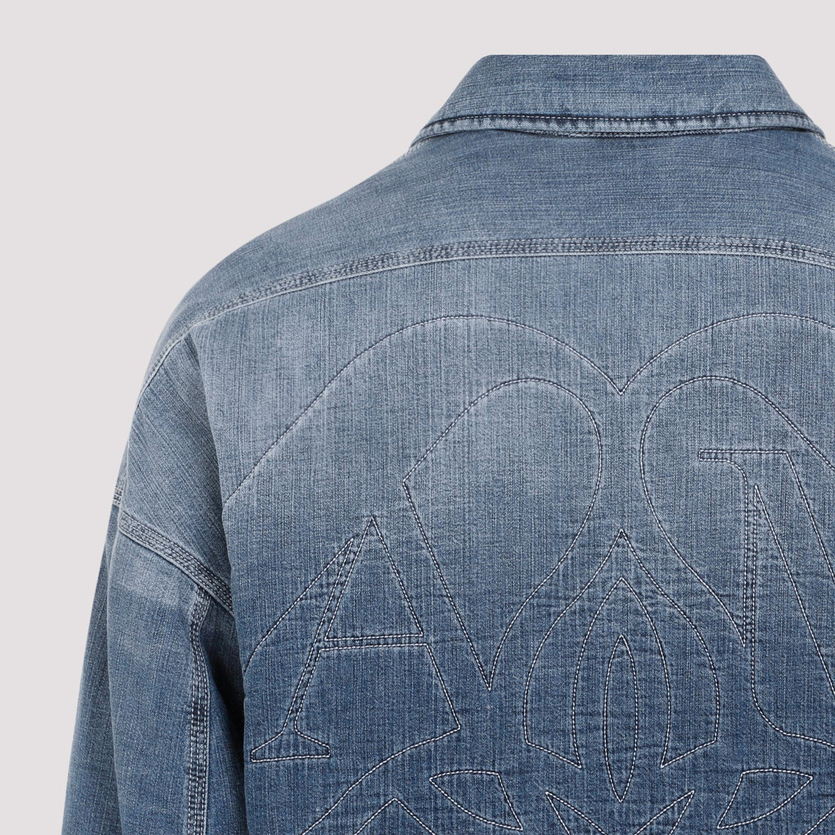 Alexander McQueen Tops? Alexander Mcqueen Quilted Denim Shirt Men Premium Designer Casual Top