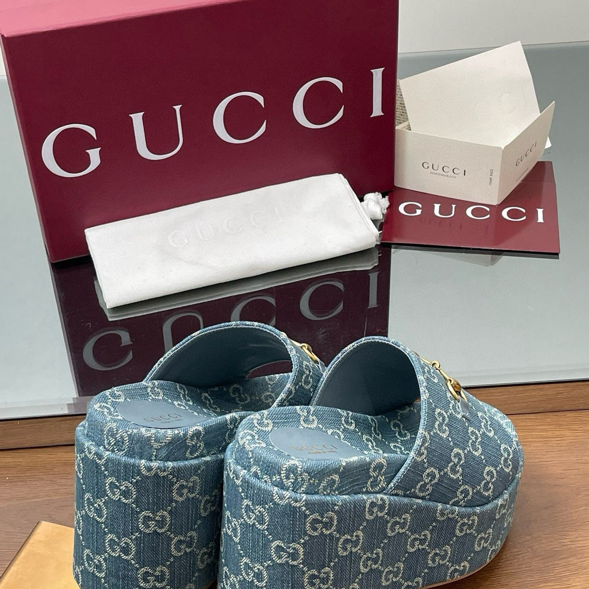 Gucci Shoes- Gucci Wedge Sandals Premium Designer Casual Shoes