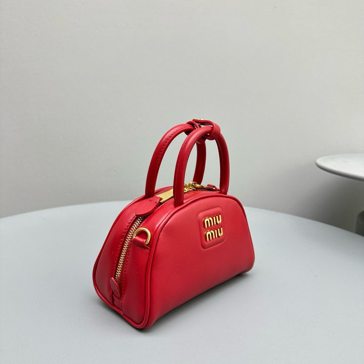 Bags- Miu M Leather Top Handle Bag Elegant Everyday Designer Handbag