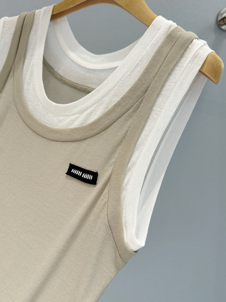 Tops- Miu M Tank Top Premium Designer Casual Top