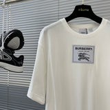 Close-up of Burberry t-shirt craftsmanship