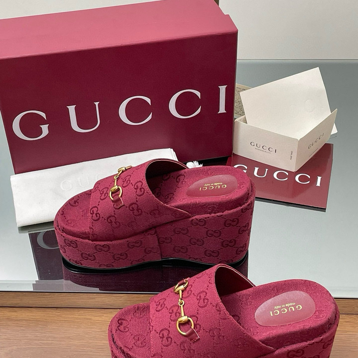Gucci Shoes- Gucci Wedge Sandals Luxury Lifestyle Designer Footwear