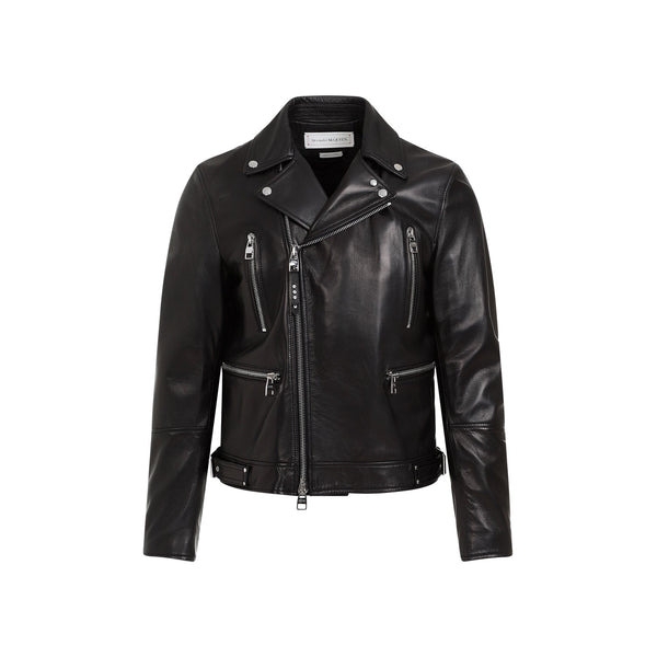 Alexander McQueen Jackets? Alexander Mcqueen Leather Biker Jacket Men Premium Casual Designer Jacket