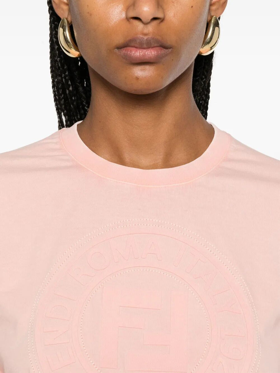Close-up of Fendi clothing hardware and fine stitching