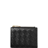 Close-up of Bottega Veneta wallets hardware and fine stitching