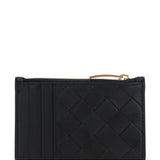 Close-up of Bottega Veneta wallets hardware and fine stitching